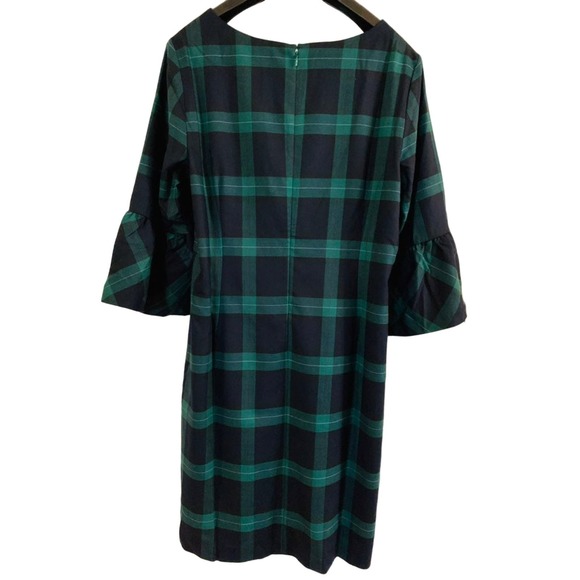 Talbots Green Plaid Bell Sleeve Dress - Picture 6 of 6